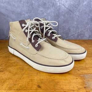 Polo Ralph Lauren Lander Chukka Hi Top Canvas Boots Casual Shoes Khaki Brown 10D